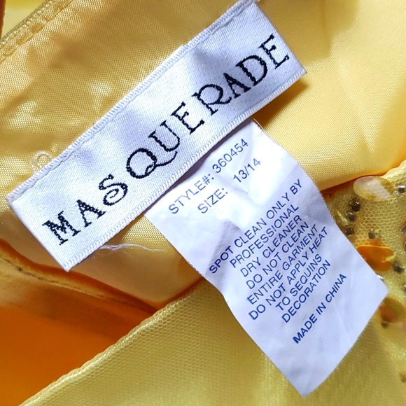 Masquerade | Ethereal Yellow Tulle Net Formal Black Tie Prom Dress - Picture 9 of 9